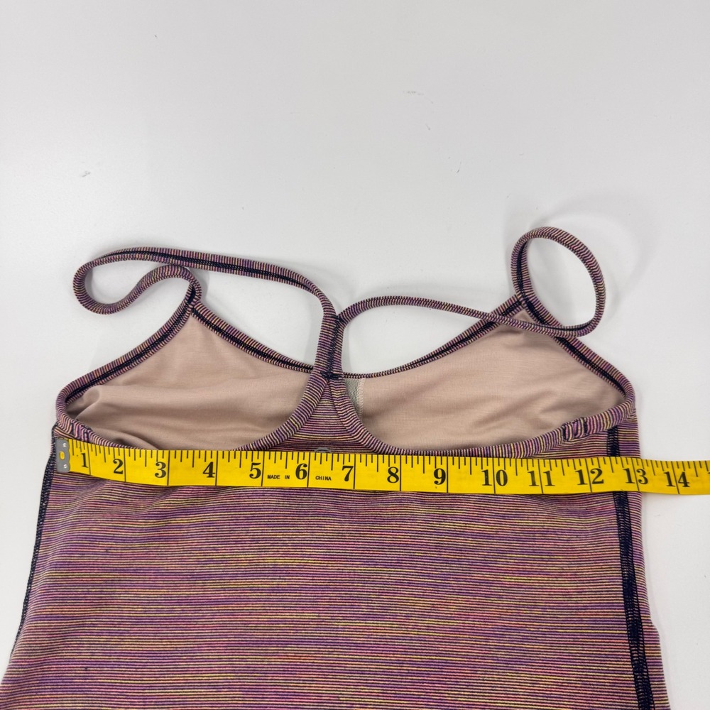 Lululemon Power Y Tank Top Purple Space Dye Racerback Built-in Bra Camisole XS - Picture 5 of 9